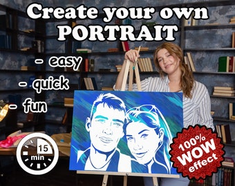 Custom cartoon portrait from photo, Commission silhouette illustration art, Perfect birthday gifts idea, Gift for her