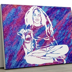 Custom Glitter Pet Portrait | Minimalist Diamond Dog Canvas | Personalized Pet Painting | High Quality