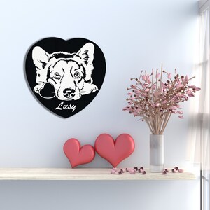 Pintura de perro negro DIY Retrato de mascota personalizado Retrato de perro a partir de foto Arte de silueta con plantilla de mascota Perro perdido