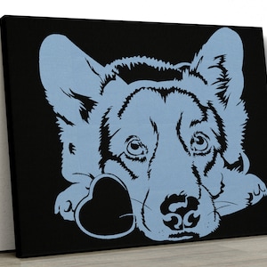 DIY custom dog portrait, dog lover gift, custom pet portrait, pet stencil painting, dog illustration, pet art