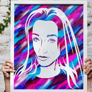 DIY Custom portrait gift from photo , Realistic Giclee painting, Handmade gift portrait of Girl or Boy, Couple, Family, Pet