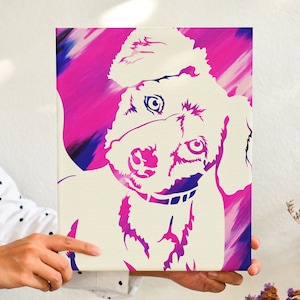 DIY Pet Portrait, Dog Watercolor, Pet Pop Art, Custom Pet Portrait, Personalized Dog Portrait, Stencil Pet Giclee Portrait
