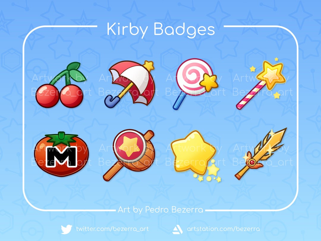 Kirby Items Badges Loyalty Bit Subscriber Channel Points for Twitch