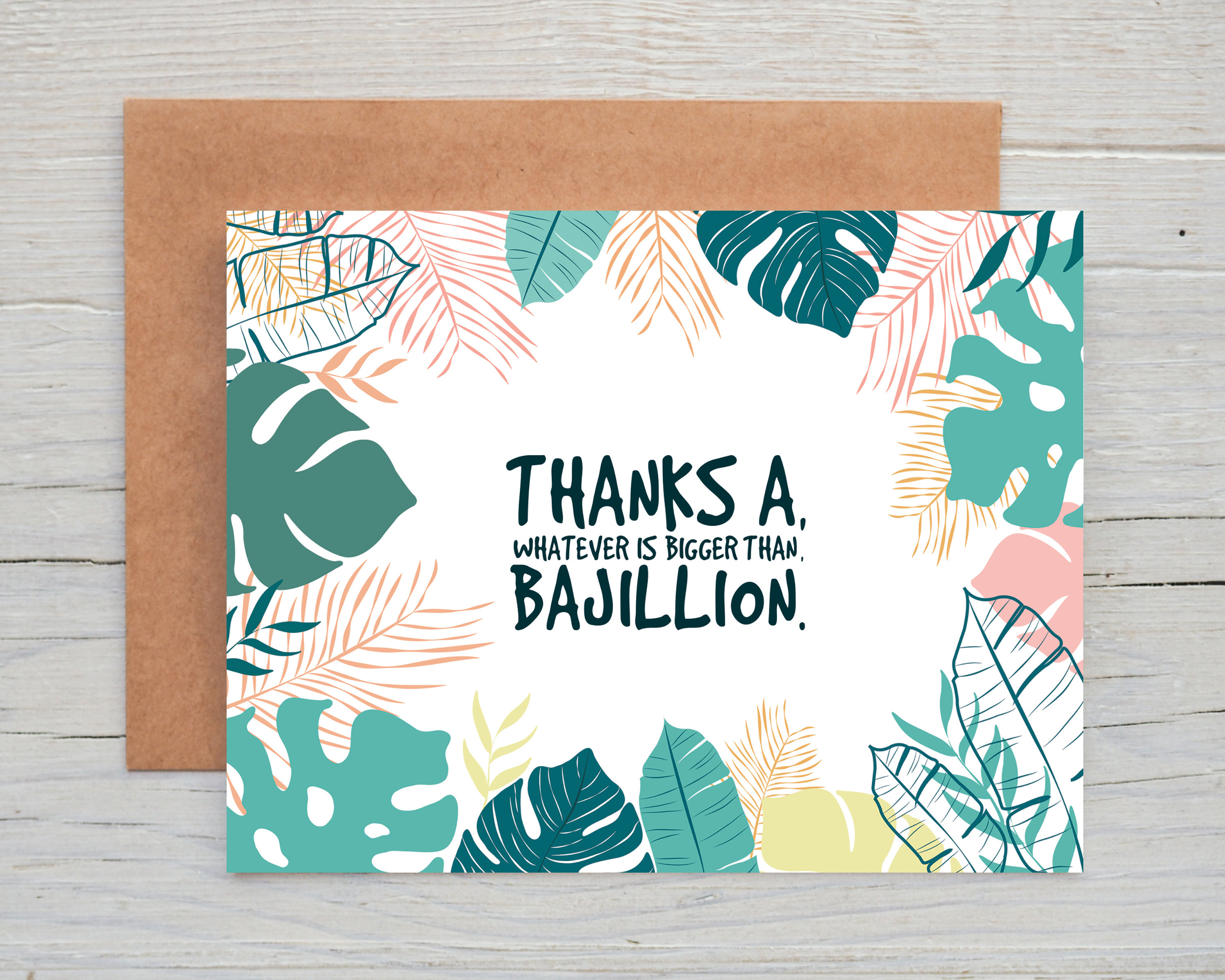 Printable Thank You Card Funny Thank You Thanks a Million - Etsy Canada