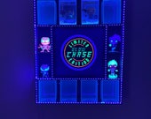 Custom FUNKO Pop Black Light GITD Chase Hand Carved Shelf Display (Fits 12-22).