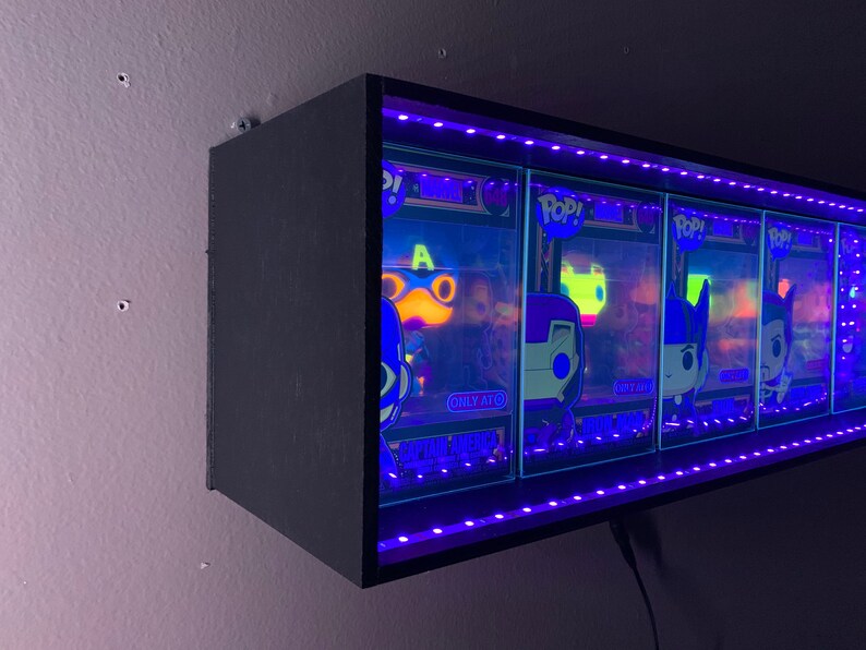 Custom FUNKO Pop Black Light Wooden Shelf Display IN BOX | Etsy