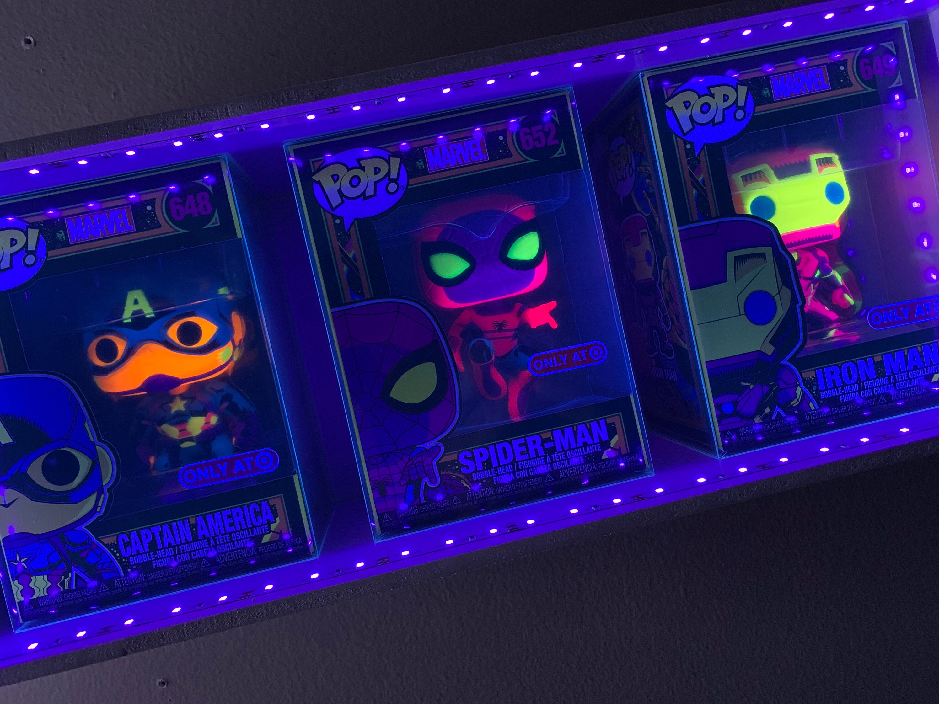 Custom FUNKO Pop Black Light Wooden Shelf Display IN BOX Etsy