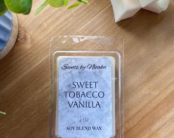 Sweet Tobacco Vanilla Wax Melts: Earthy Amber Scent