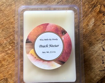 Peach Nectar | Wax Melt | Fruity | Sweet | Fresh | 2.5 ounces | Soy blend wax | Spring and Summer Scent | Long lasting