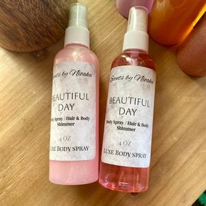 Body Spray and Body Shimmer | Set of two 4-ounce bottles. Available in a variety of scents. Strongly scented | multiple uses