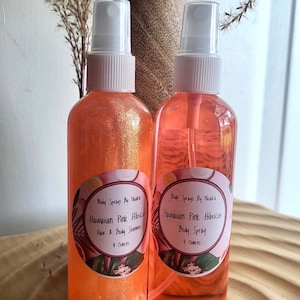 Body Spray | Hair and Body Shimmer | Set of 2 | 4 ounces each bottle | Variety of fragrances | Body Mist | Body and Hair splash