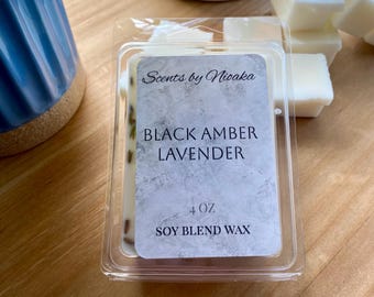 Black Amber Lavender Wax Melts: Highly Scented, Long Lasting