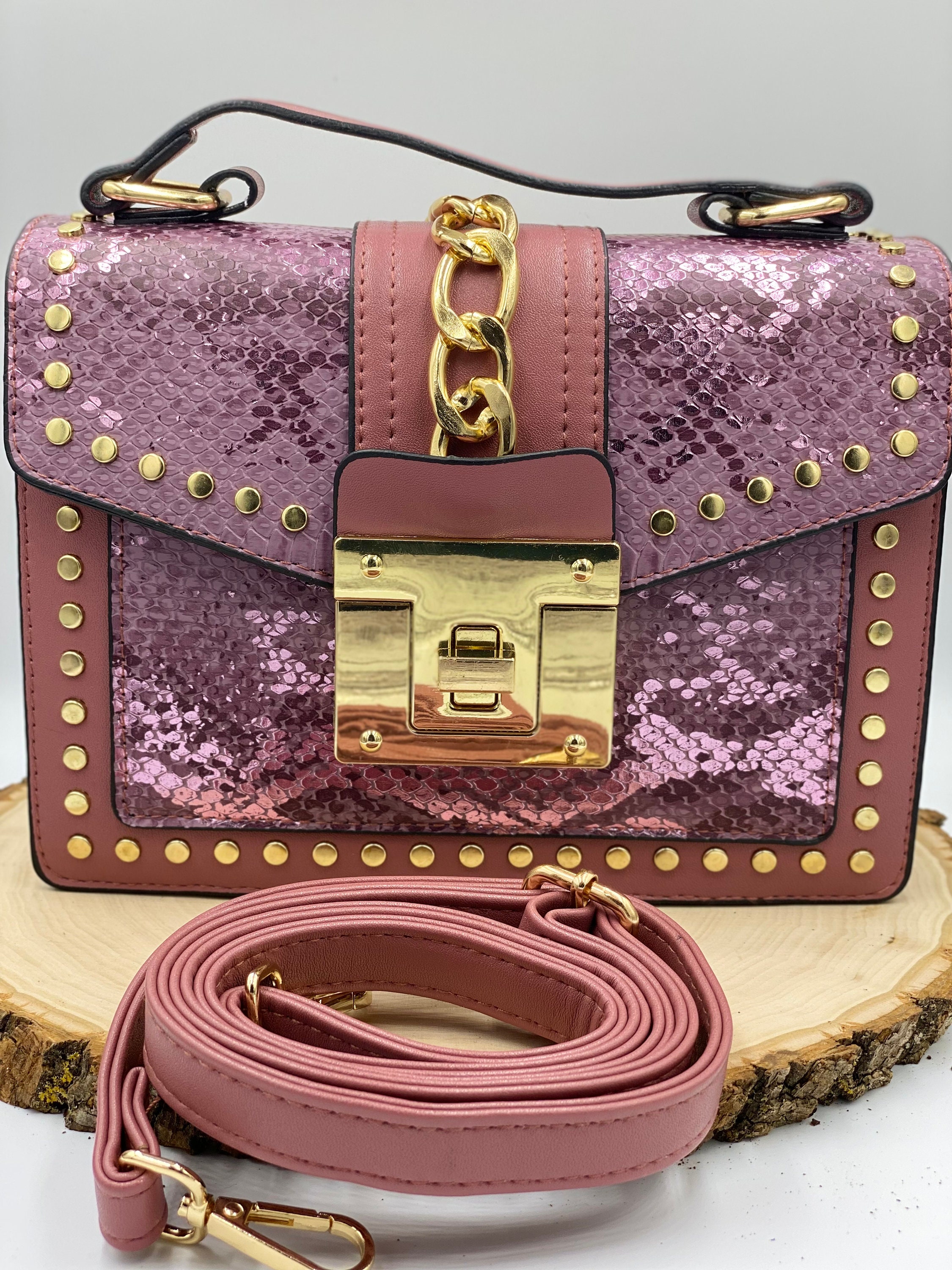 Womens crossbody bag rose pink any ocasiones Etsy