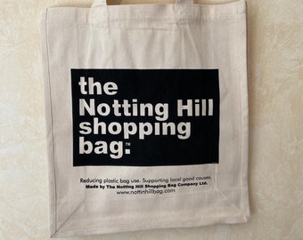 Notting Hill Tote Bag | Canvas Bag | Grocery Shopping Bag | Book Bag | Eco Cotton Jute Reusable Bag | Multiple Designs Available