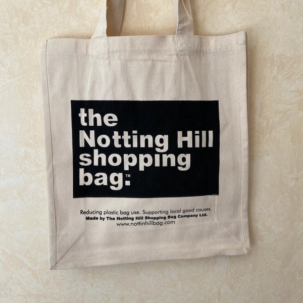 Notting Hill Tote Bag | Canvas Bag | Grocery Shopping Bag | Book Bag | Eco Cotton Jute Reusable Bag | Multiple Designs Available