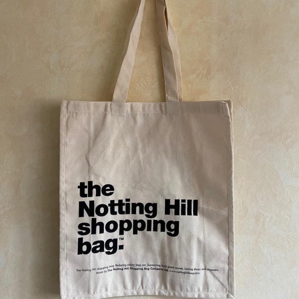 Notting Hill Tote Bag | Canvas Bag | Grocery Shopping Bag | Book Bag | Eco Cotton Jute Reusable Bag | Multiple Designs Available