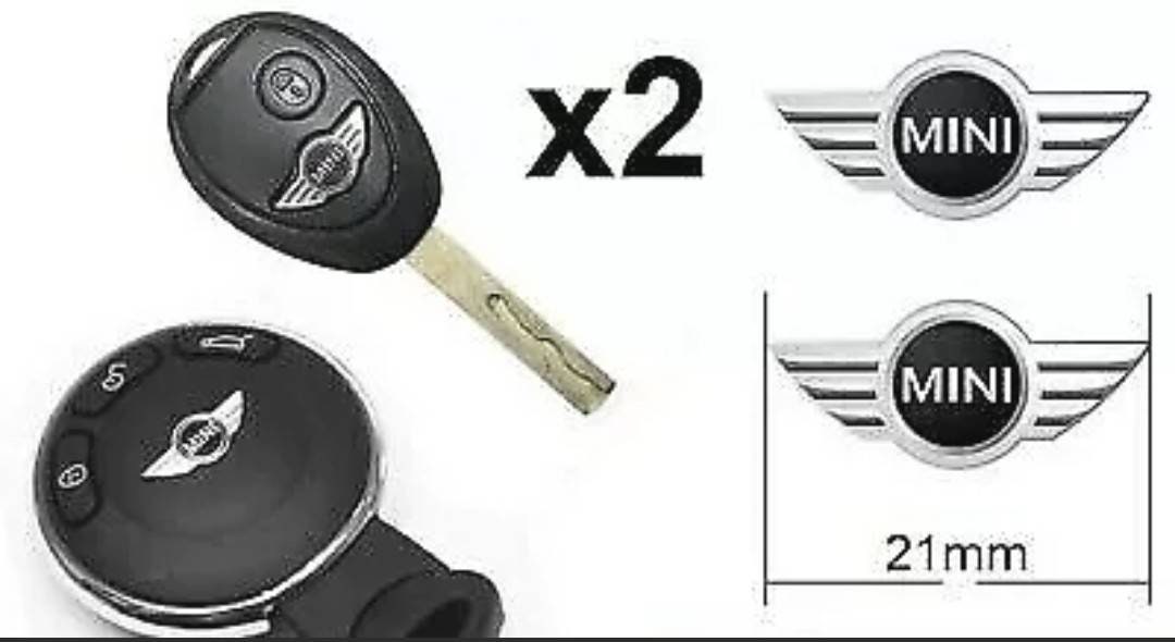 Two X Mini Cooper Replacement 21mm Key Fob Badges. Free Etsy