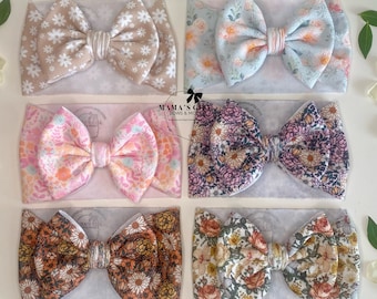 CLASSIC SPRING FLORAL Hair Bows. Headwraps, Bow on Nylon, Bow on Clips, Piggies. Baby. Micro Preemie. Preemie. Newborn. Infants. Toddlers.