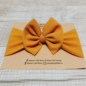 MUSTARD YELLOW Solid Color Baby Girl Bows, Stretchy Headwrap, Headband, Micro Preemie Newborn, Infant, Baby, Toddler Birthday Outfit Summer