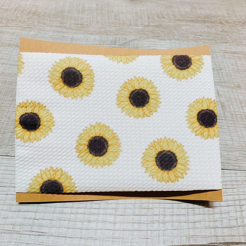 Large Hair Bows Toddler Baby Girl Micro Preemie Waffle Textured Gift. Sunflower Floral Stretchy Fabric Headband Wrap Infant Newborn