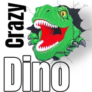 Dinosaur T-Rex appliqué Tyrannosaurus Rex in action patch iron-on patch pin for school cone jackets bags back to school eye-catcher