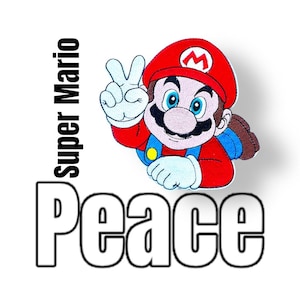 Super Mario Peace Applikation für Schultüte Patch für Kleidung Taschen Jacken  Superheld Pin Schulanfang aufbügeln Luigi Yoshi Bowser Peach