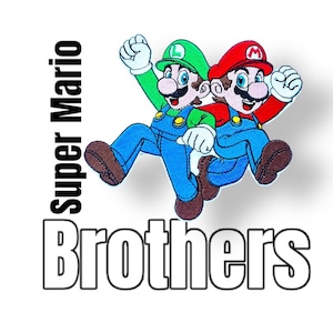 Super Mario und Luigi Applikation Schultüte Patch für Kleidung Taschen Jacken  Superheld Pin Schulanfang aufbügeln Luigi Yoshi Bowser Peach