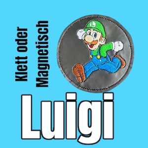 Klettie Magnet Super Marios Luigi Schultasche Ranzen Schulranzen m. Klett oder magnetischem Metallplättchen personalisiert Button Tornister