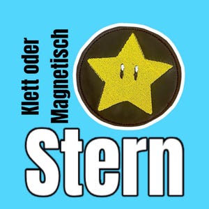 Klettie Magnet Mario Stern Schultasche Ranzen Schulranzen m. Klett oder magnetischem Metallplättchen personalisiert Name Button Tornister