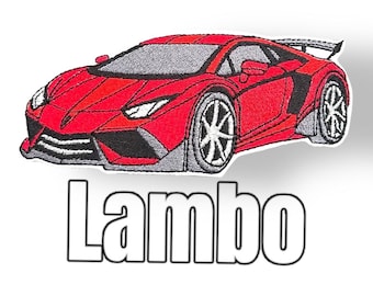 Lamborghini racing car sports car racing applique race car for school cone patch for clothing, bags for creatively pimping clothes sewing