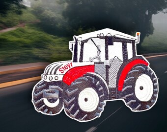 Bügelbild Traktor – Gestickter Aufnäher, 8,5 X 5,6 Cm, Für Kleidung & Basteln