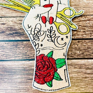SALE!!! Applikation Friseur Patch cool gold und echt ein Hingucker auf Arbeitskleidung ect. EINZELSTÜCK
