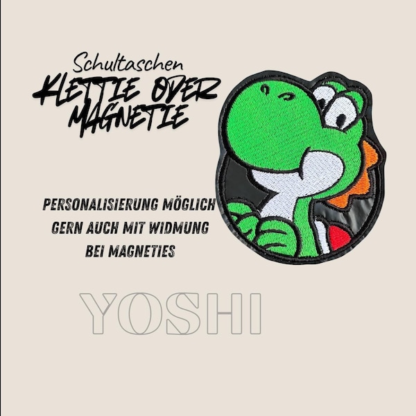 Mochila escolar Klettie Magic Magnet Super Marios Yoshi con velcro o placas metálicas, mochila escolar Luigi Bowser Peach Button.