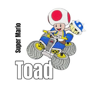 Toad Super Mario Applikation für Schultüte Patch Aufnäher Aufbügler für Kleidung Taschen Jacken in 2 Größen zum pimpen nähen und verzieren