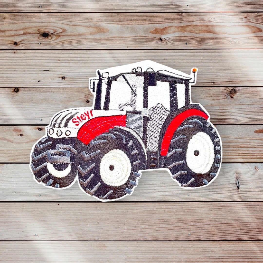 Bügelbild Traktor – Gestickter Aufnäher 8,5x5,6 Cm | Für Kinderkleidung & Basteln | Motiv Traktor | Bunt Gemischt