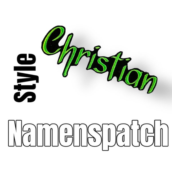 Name patch "Style" individually iron-on with name, washable, ideal for school bags, bags, caps, clothing pin iron-on patch personalized