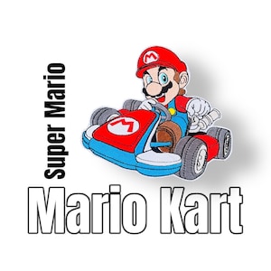 Super Mario Kart Applikation Schultüte Patch für Kleidung Taschen Jacken  Superheld Pin Schulanfang aufbügeln Luigi Yoshi Bowser Peach Todd
