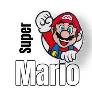 Super Mario Applikation für Schultüte Patch Aufnäher Aufbügler für Kleidung Taschen Jacken in 2 Größen zum pimpen nähen und verzieren cool