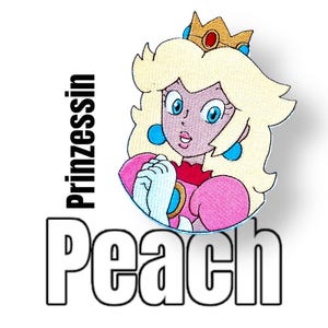Prinzessin Peach Applikation für Schultüte Patch für Kleidung Taschen Jacken  Superheld Pin Schulanfang aufbügeln Luigi Yoshi Bowser Peach