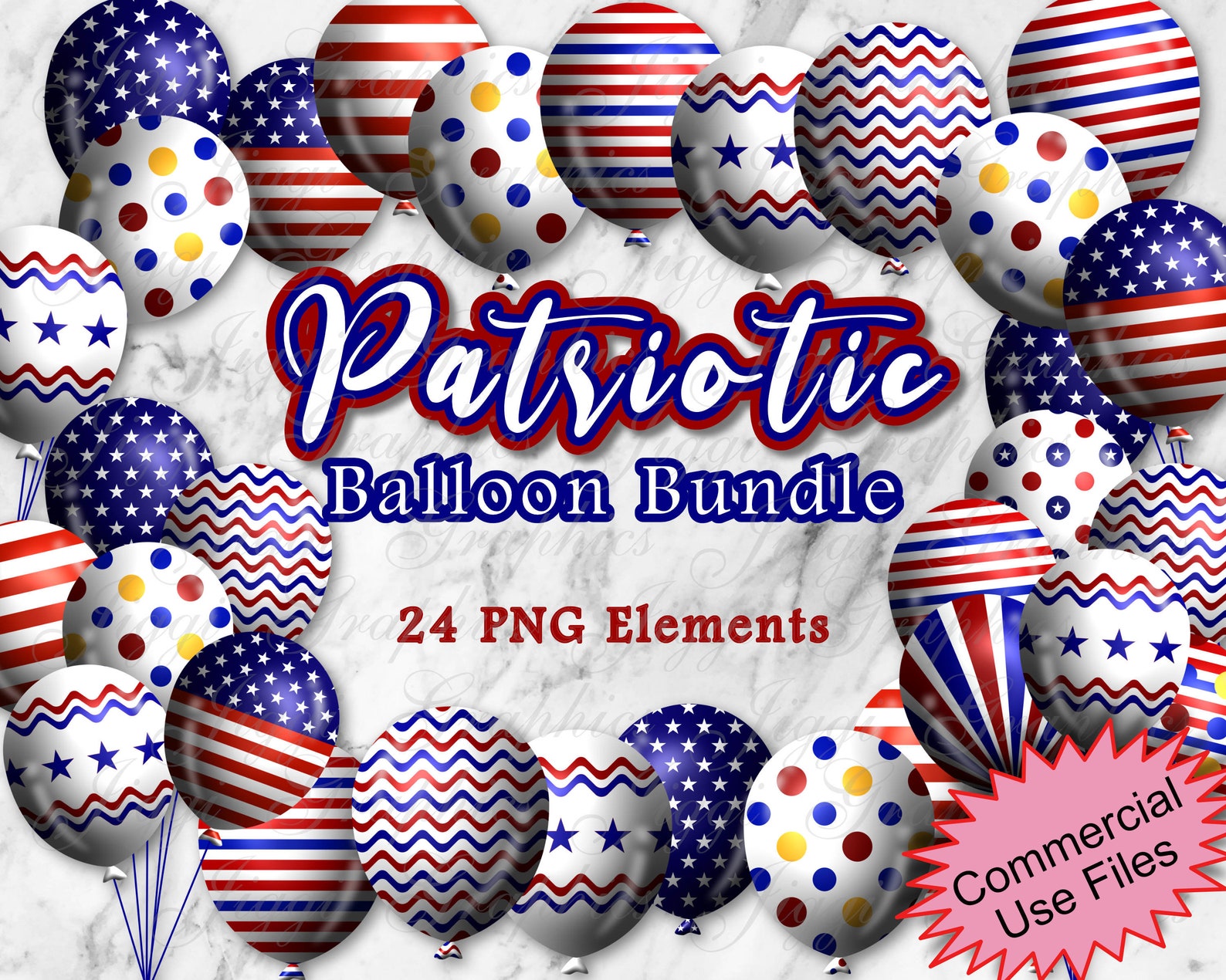 4th of July Balloon Bundle Patriotic Celebration Png US Flag - Etsy