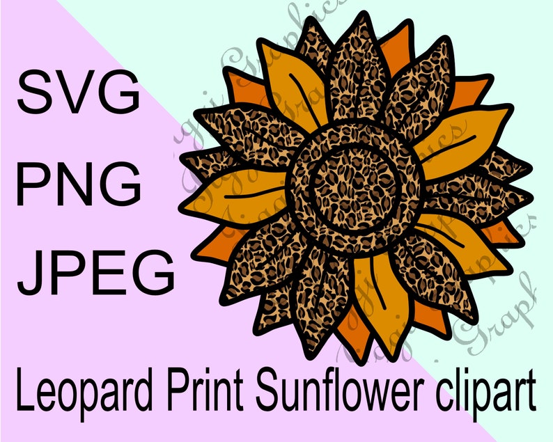 Download Leopard print sunflower vector graphic svg commercial use ...