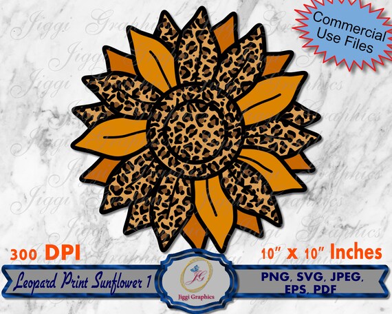 Download Leopard Print Sunflower Svg Commercial Use Layered Sunflower Etsy