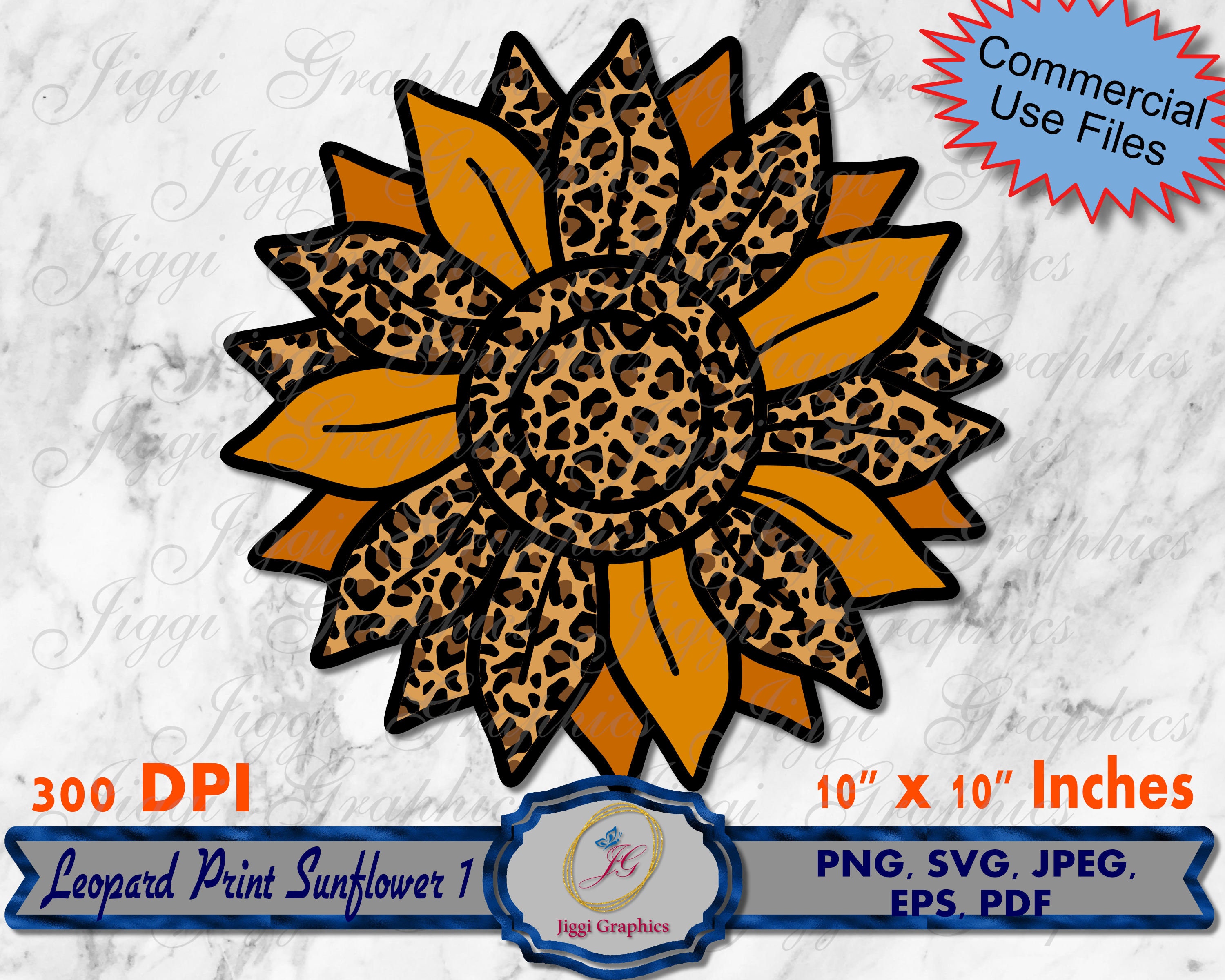 Download Leopard Print Sunflower Svg Commercial Use Layered Sunflower Etsy