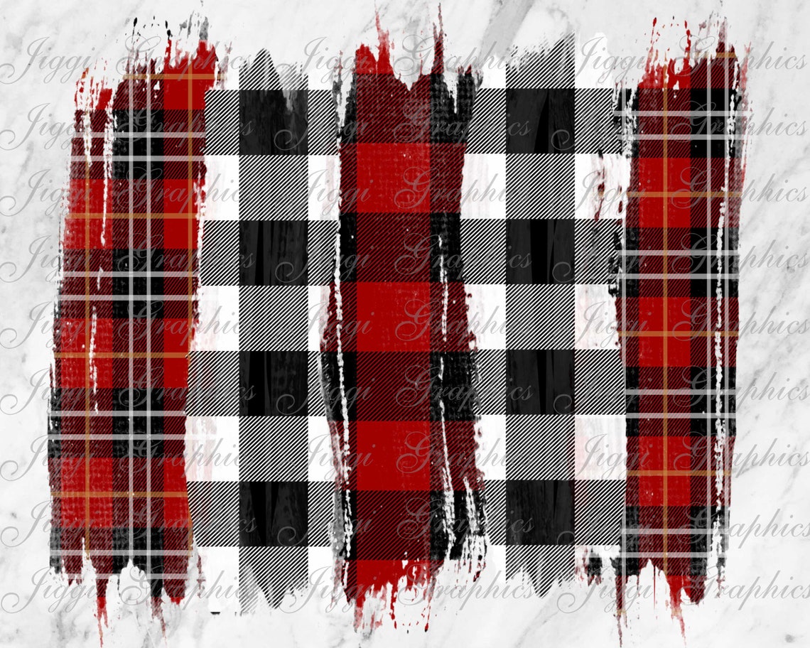 Red and Black Buffalo Plaid Background Sublimation, Buffalo Plaid Brush
