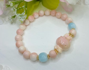 Queen Conch Shell Rabbit Bunny Melody Bracelet DIY Handmade