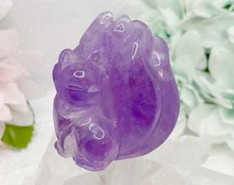 Nature Amethyst Crystal Nine Tailed Fox Amethyst