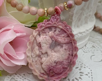 Nature Rhodonite Sailor Moon Necklace Rhodonite DIY Handmade