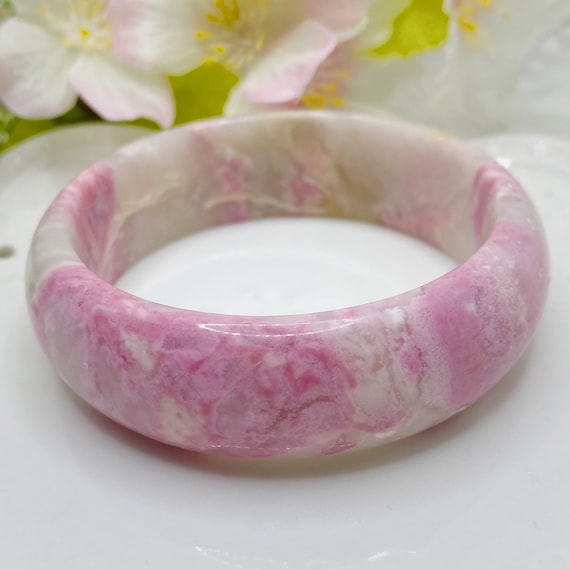 本物のピンクロードナイトバングル 本物の天然ロードナイト - Etsy 日本