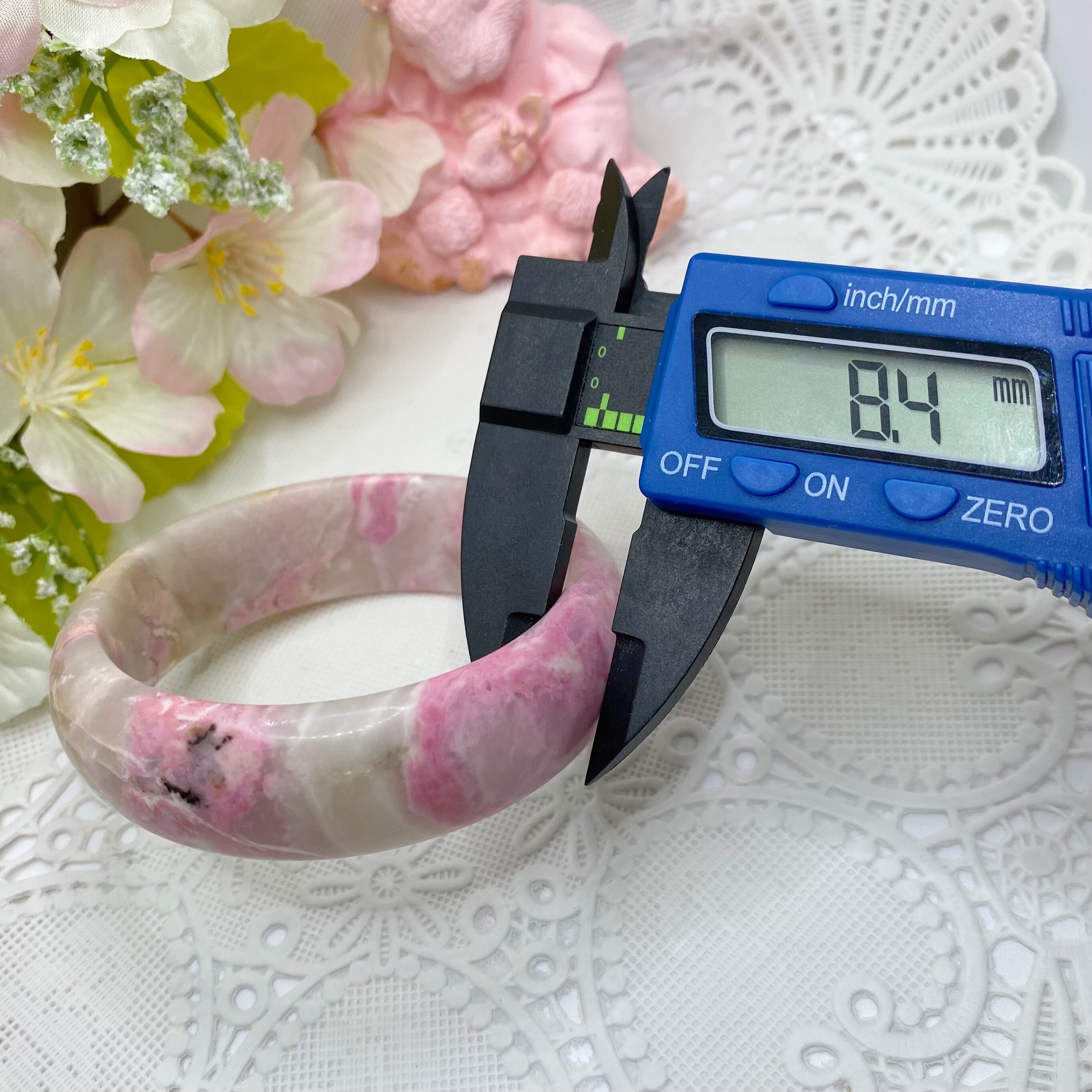 本物のピンクロードナイトバングル 本物の天然ロードナイト - Etsy 日本