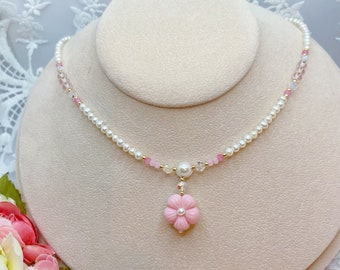 Koningin schelp zoetwaterparelketting DIY handgemaakt